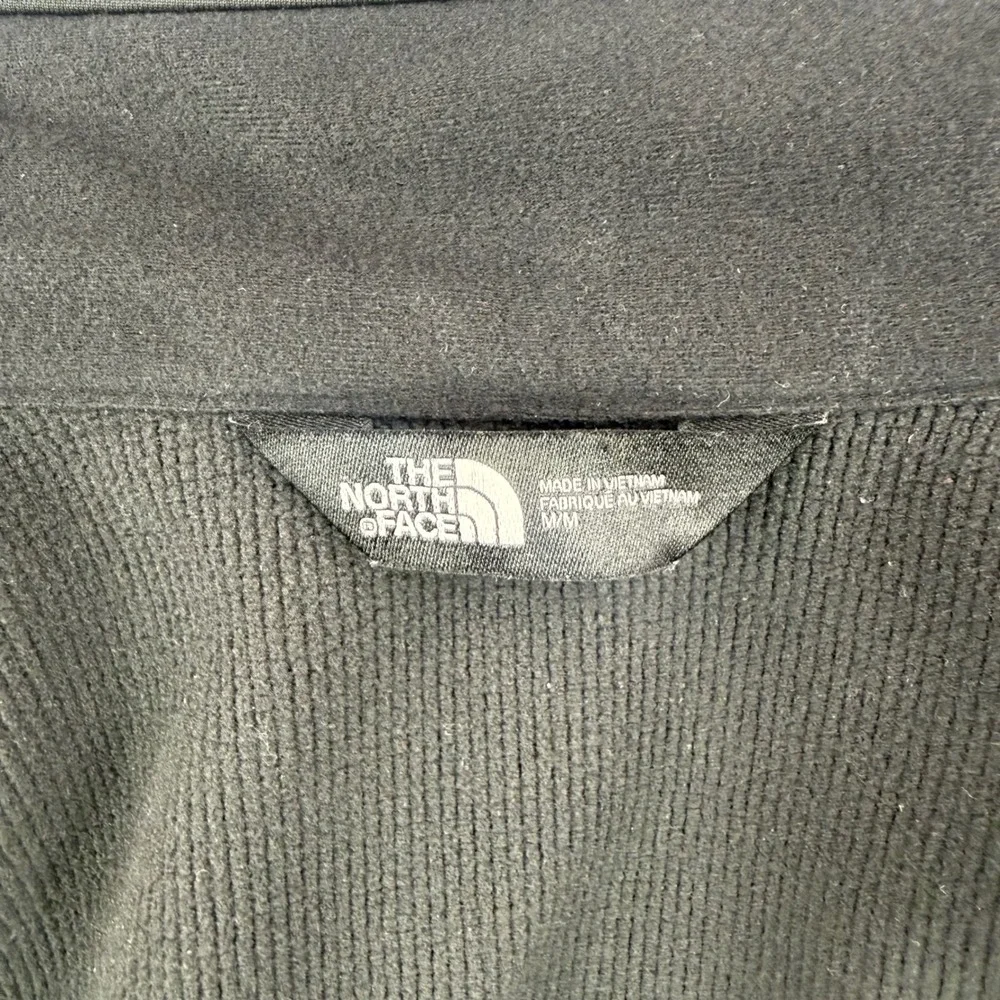 The North Face Vest Mens Medium Black Windwall Full Zip Belle‎ Glos Wine Logo